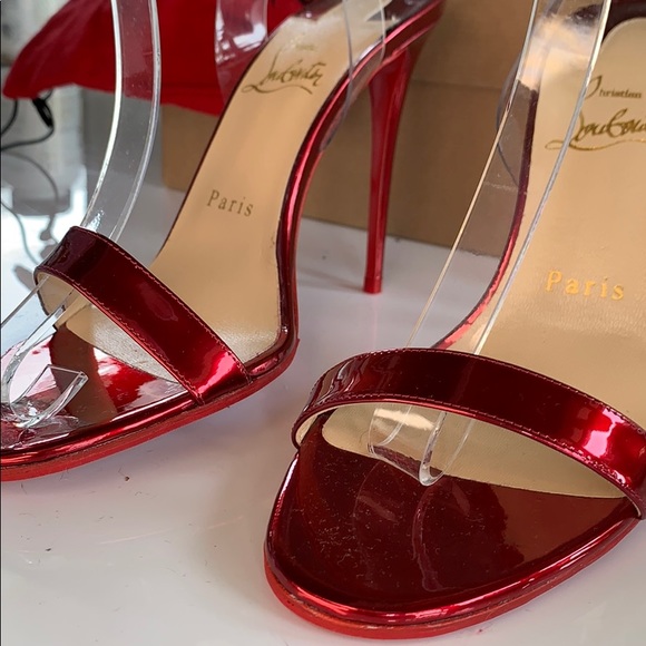 Christian Louboutin red single strap heel 37 - Picture 5 of 5